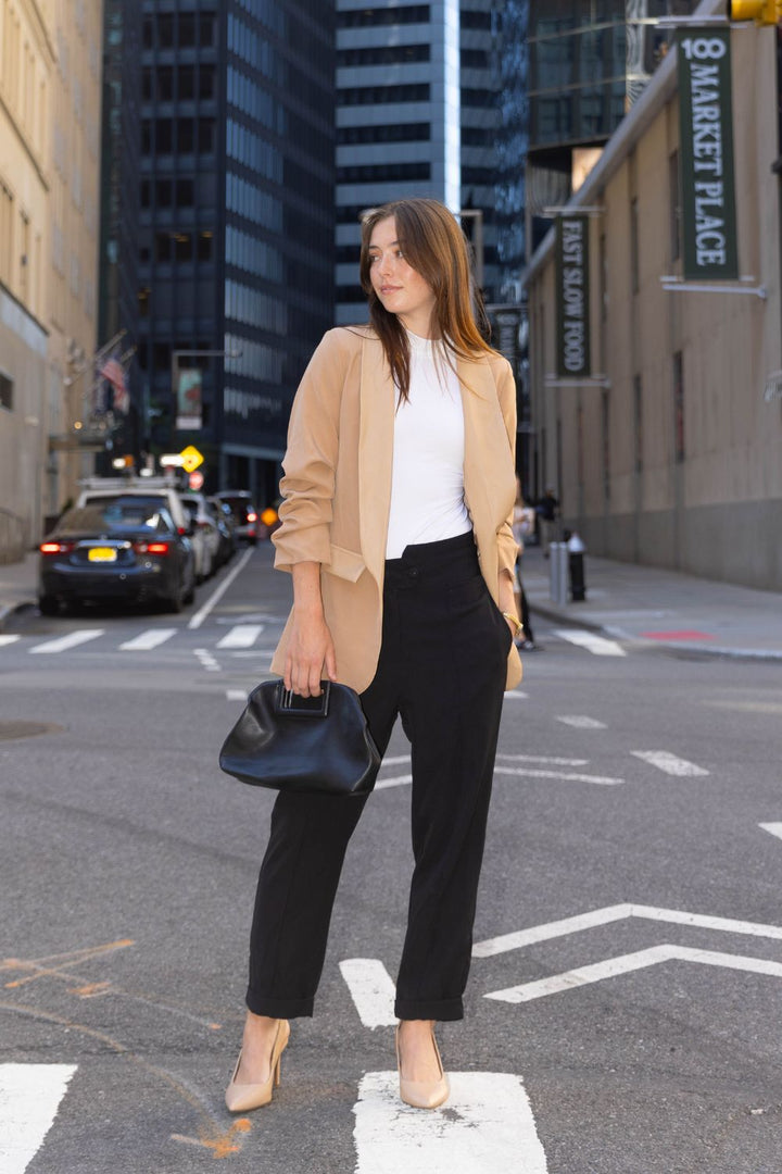 Petite High Waist Ankle Pants (Black) XL